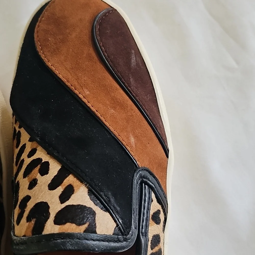 Coach Women's Leopard Patchwork Slip On Shoes